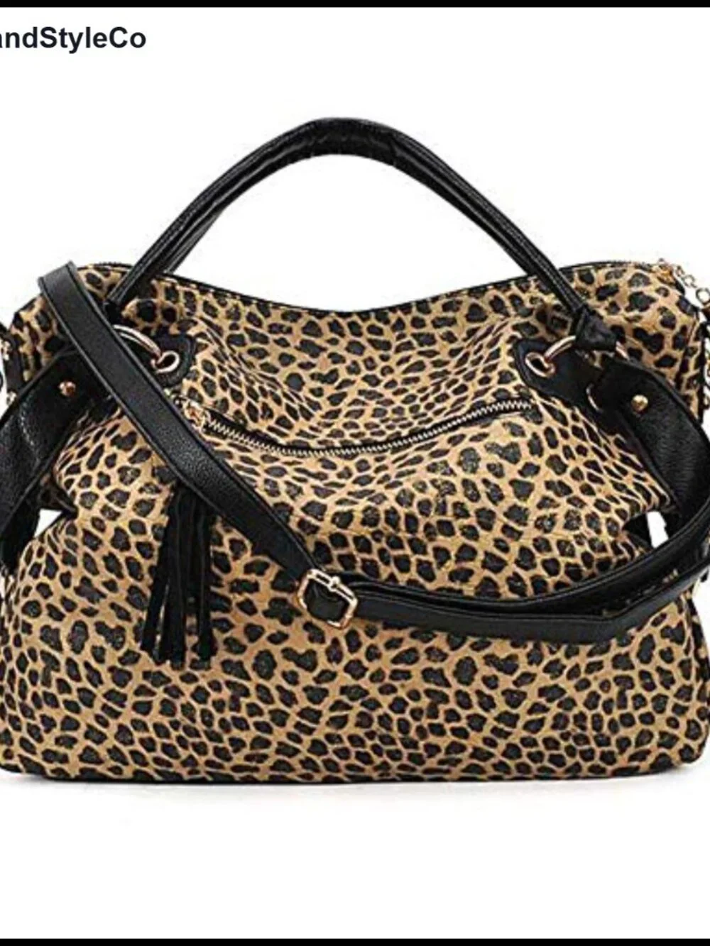 Women's Leopard Print Sequin PU Leather Hobo Shoulder Bag